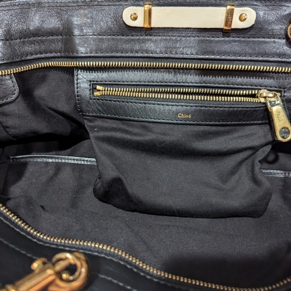 Chloe Alice Large Black and Cream Leather - Picture 6 of 16